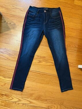 Jalate Red Racing Stripe skinny jeans